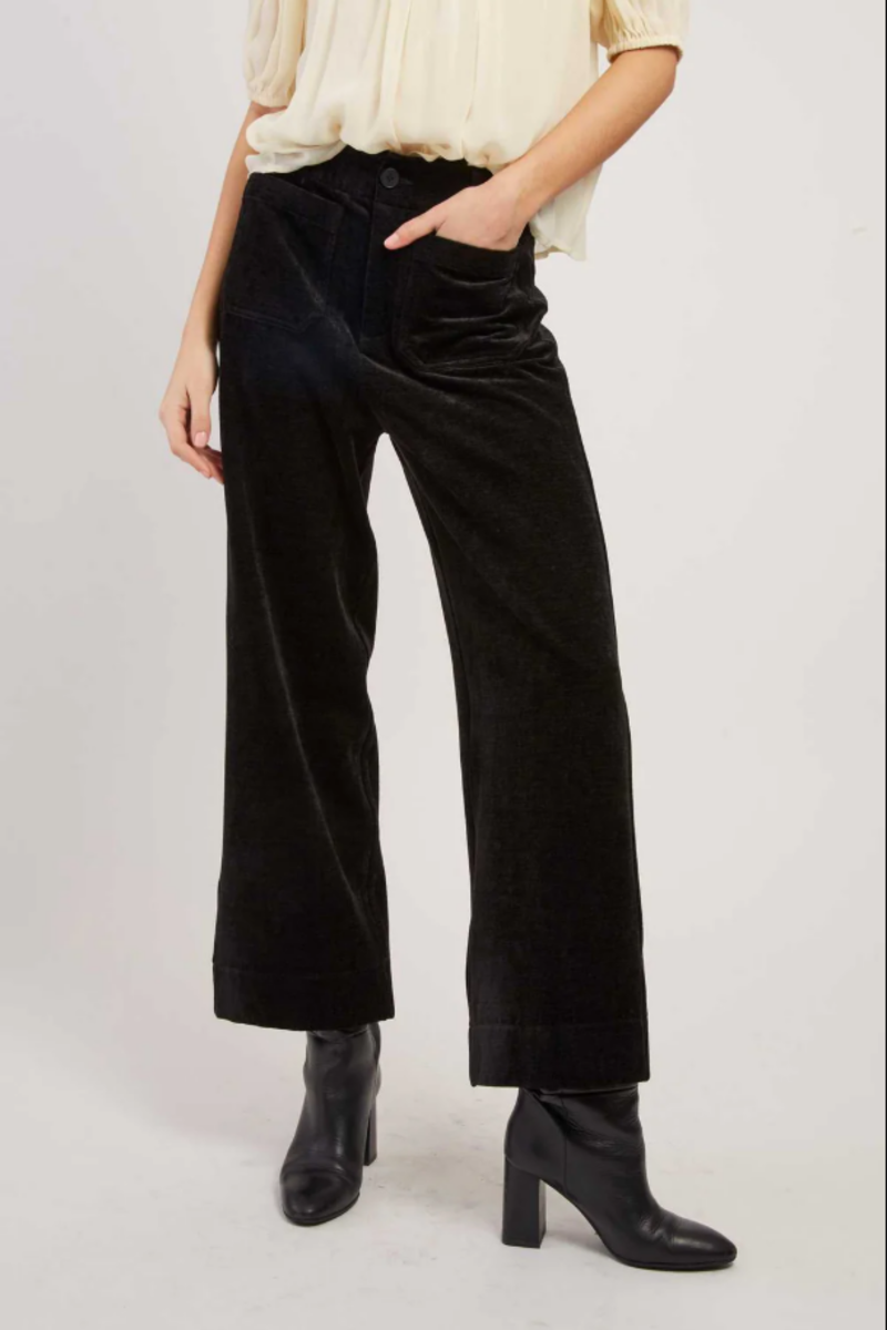 PANTALÓN RAMONA ATERCIOPELADO COLOR NEGRO